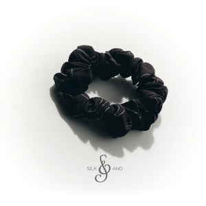 Silk& Scrunchie mini Black